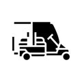 caddy golf club car glyph icon vector illustration Royalty Free Stock Photo