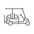 caddy golf club car line icon vector illustration Royalty Free Stock Photo