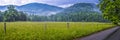 Cades Cove Panorama in the Rain Royalty Free Stock Photo