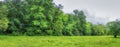Cades Cove Rainy Meadow Panorama With Copy Space Royalty Free Stock Photo