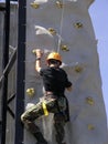 Cadet Climbing the Wall Royalty Free Stock Photo