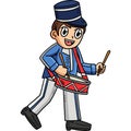 Cadet Marching Drum Cartoon Colored Clipart