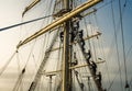 Training of cadets climbing the rigging. Royalty Free Stock Photo