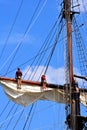 Cadets on yardarm Royalty Free Stock Photo