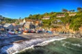 Cadgwith Cornwall fishing village on the Lizard Heritage coast South West England like painting in HDR Royalty Free Stock Photo