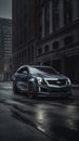 Cadillac CTS-V urban street generative AI Royalty Free Stock Photo