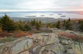 Cadillac Mountain sunset view of Bar Harbor Royalty Free Stock Photo