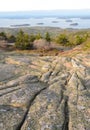 Cadillac Mountain sunset view of Bar Harbor Royalty Free Stock Photo