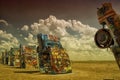 Cadillac Ranch in Amarillo, Texas Royalty Free Stock Photo