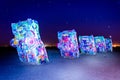 The Cadillac Ranch at night, along Historic Route 66 in Amarillo Royalty Free Stock Photo