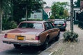 Cadillac Seville 1975 car in the streets of Zaanse Schans from the back