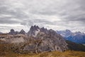 Cadini di Misurina range in National Park Tre Cime di Lavaredo. Royalty Free Stock Photo