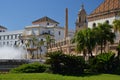 Cadiz, Andalusia, Spain. City square, gardens and fountain