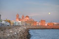 Cadiz cathedral at sunset