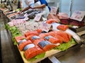 Cadiz Fish Market. Stunning Fresh fish stall in The Central Market of Cadiz, Andalusia, Spain.