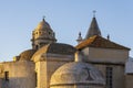 Cadiz Old Cathedral Rooftops with Golden Light and Blue Sky Andalusia Royalty Free Stock Photo