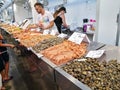 Cadiz Fish Market. Stunning Fresh fish stall in The Central Market of Cadiz, Andalusia, Spain.