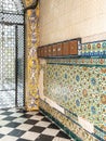 Tiled hall of a typical building in Cadiz downtown, Andalusia, Spain