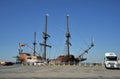 Galleon in the seaport of the ancient city of Cadiz. Royalty Free Stock Photo