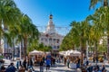 Cadiz, Spain - Nov 16, 2019: Cadiz City Hall on Plaza San Juan de Dios. Cadiz, Spain Royalty Free Stock Photo