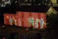 Cadmans Cottage in lights Vivid Sydney