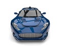 Cadmium blue super sports car - front view closeup shot Royalty Free Stock Photo