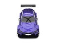 Cadmium violet modern super race car - top down front view