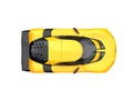 Cadmium yellow awesome sport concept car - top view