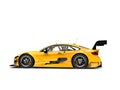 Cadmium yellow modern super car - side view Royalty Free Stock Photo