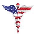 Caduceus American Flag Royalty Free Stock Photo