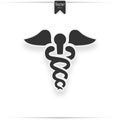 Caduceus, Caduceus logo icon for Medical healthcare conceptual vector illustrations Royalty Free Stock Photo