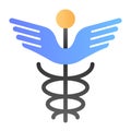 Caduceus flat icon. Pharmacy symbol vector illustration isolated on white. Medical sign gradient style design, designed Royalty Free Stock Photo