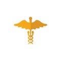 Caduceus Glyph flat icon. Colored simple element from medicine collection for infographics, web design and more Royalty Free Stock Photo