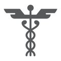 Caduceus glyph icon, medical and hospital Royalty Free Stock Photo