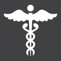 Caduceus glyph icon, medicine and healthcare Royalty Free Stock Photo