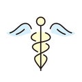 Caduceus of Hermes healthcare flat icon, vector Royalty Free Stock Photo