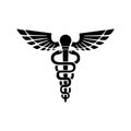 Caduceus of Hermes healthcare flat vector icon for medical apps and websites Royalty Free Stock Photo