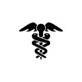 Caduceus of Hermes healthcare. Medical sign. Vector on isolated white background. EPS 10 Royalty Free Stock Photo