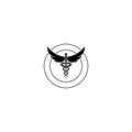 Caduceus icon isolated on white background