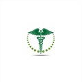 Caduceus icon, Caduceus logo icon for Medical healthcare conceptual vector illustrations Royalty Free Stock Photo