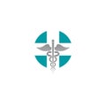 Caduceus icon. Symbol of healthcare icon isolated on white background Royalty Free Stock Photo