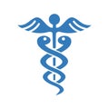 Caduceus icon / blue vector graphics