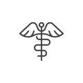 Caduceus line icon