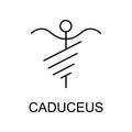 caduceus line icon. Element of medicine icon with name for mobile concept and web apps. Thin line caduceus icon can be used for Royalty Free Stock Photo