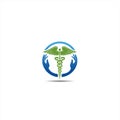Caduceus icon, Caduceus logo icon for Medical healthcare conceptual vector illustrations Royalty Free Stock Photo