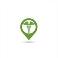 Caduceus icon, Caduceus logo icon for Medical healthcare conceptual vector illustrations Royalty Free Stock Photo