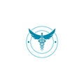 Caduceus logo isolated on white background Royalty Free Stock Photo