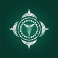 Caduceus medical icon drawn with chalkboard texture Royalty Free Stock Photo