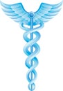 Caduceus Medical Symbol - Blue Royalty Free Stock Photo