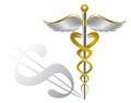 Caduceus Medical Symbol and Dollar Sign Illustrati